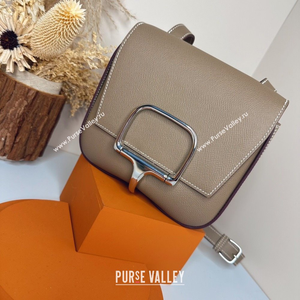 Hermes Della Cavalleria Mini Bag in Epsom Leather Etoupe/Silver 2024(Handmade) (XYA-24073012)