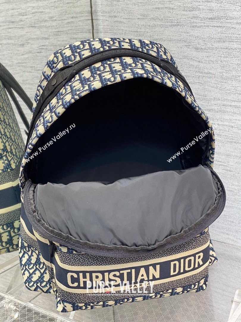 Dior DiorTravel Backpack in Blue Dior Oblique Jacquard 9037 2024 (XXG-24110802)