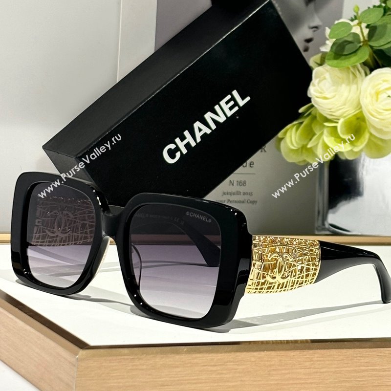 Chanel Sunglasses with Gold-Tone Mesh CH5532 Black/Purple 2024 (A-241025068)