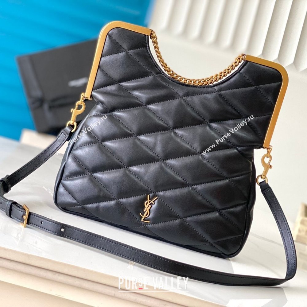 Saint Laurent 87 in Quilted Lambskin 754001 Black 2023 (MHUI-23122920)