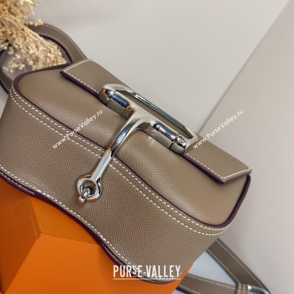 Hermes Della Cavalleria Mini Bag in Epsom Leather Etoupe/Silver 2024(Handmade) (XYA-24073012)