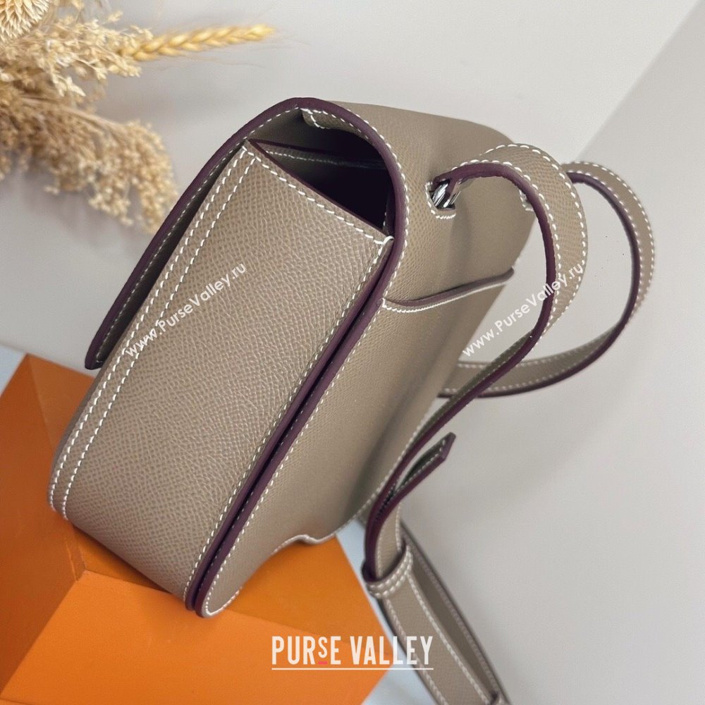 Hermes Della Cavalleria Mini Bag in Epsom Leather Etoupe/Silver 2024(Handmade) (XYA-24073012)