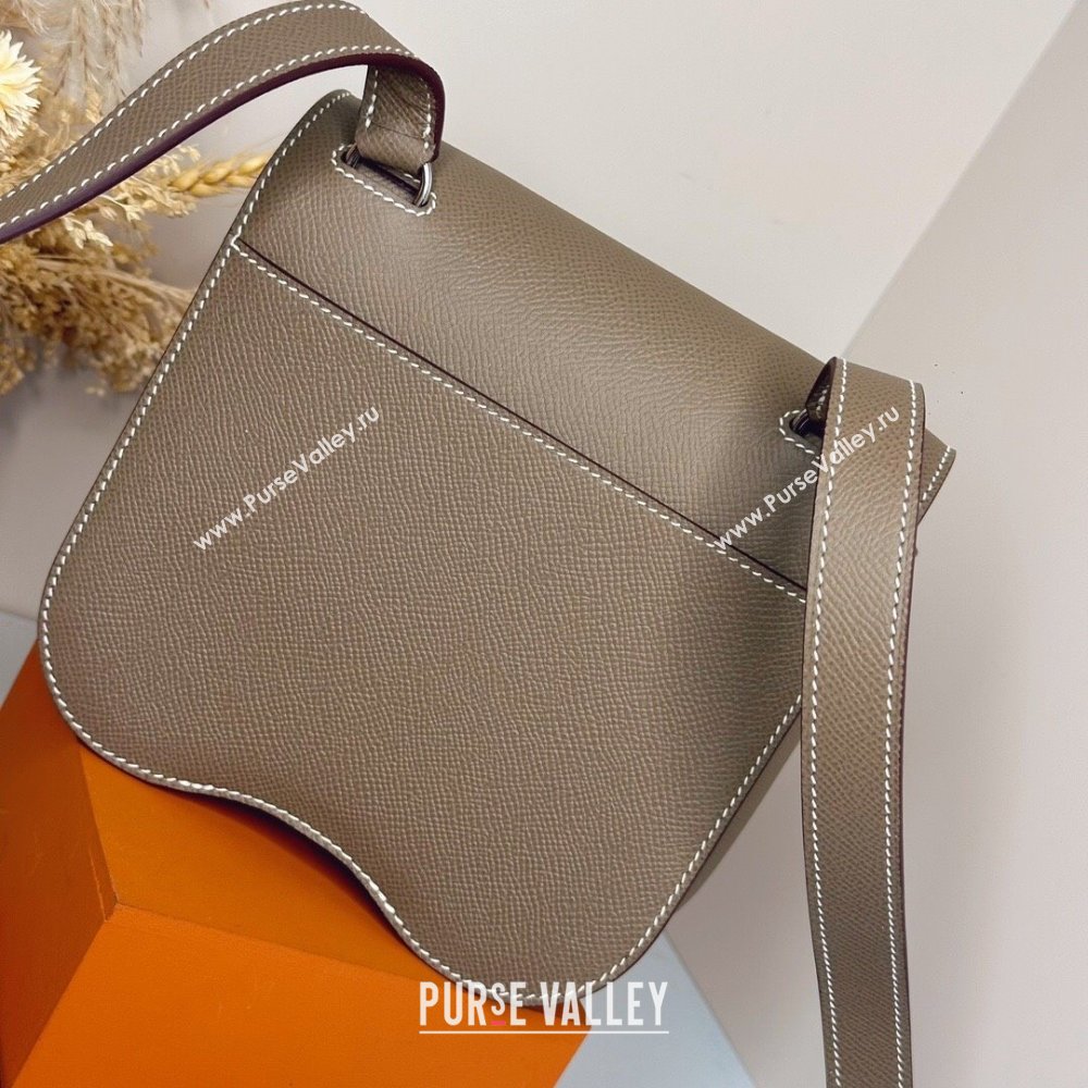 Hermes Della Cavalleria Mini Bag in Epsom Leather Etoupe/Silver 2024(Handmade) (XYA-24073012)