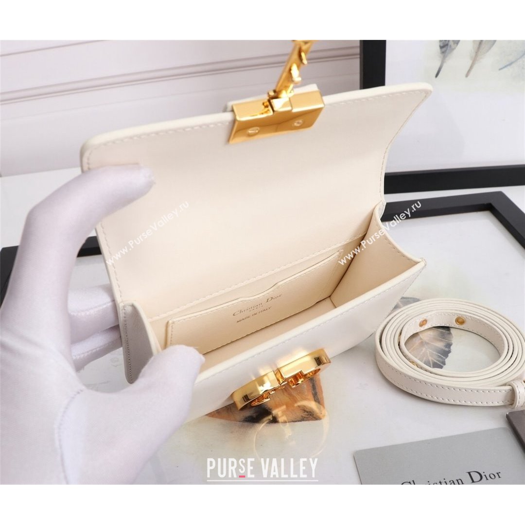 Dior Micro 30 Montaigne Bag in Box Calfskin White 2021 S9030 (XXG-21090842)