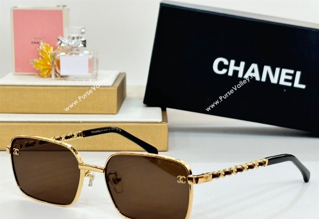 Chanel Sunglasses with Chain CH4282 Brown 2024 (A-241025070)