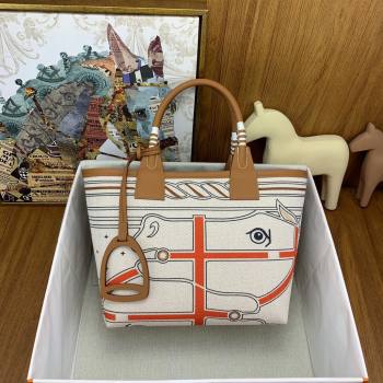 Hermes Steeple 25 Bag in Plume canvas and Swift Calfskin H73001 2024(Top Quality) (XYA-24073013)