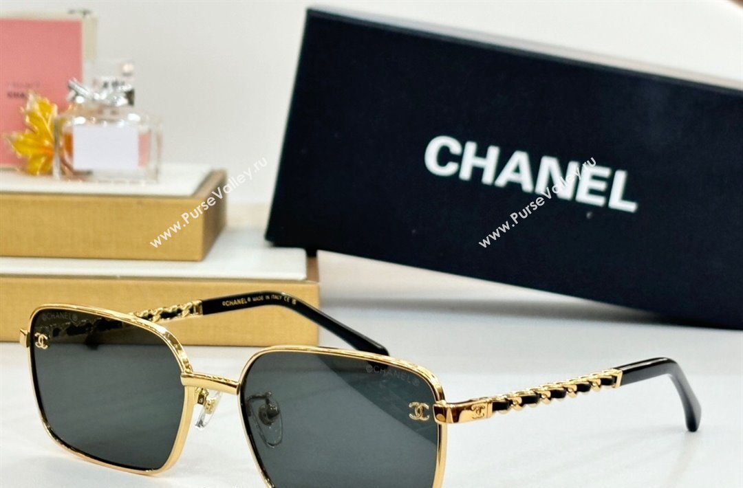 Chanel Sunglasses with Chain CH4282 Grey/Gold 2024 (A-241025073)