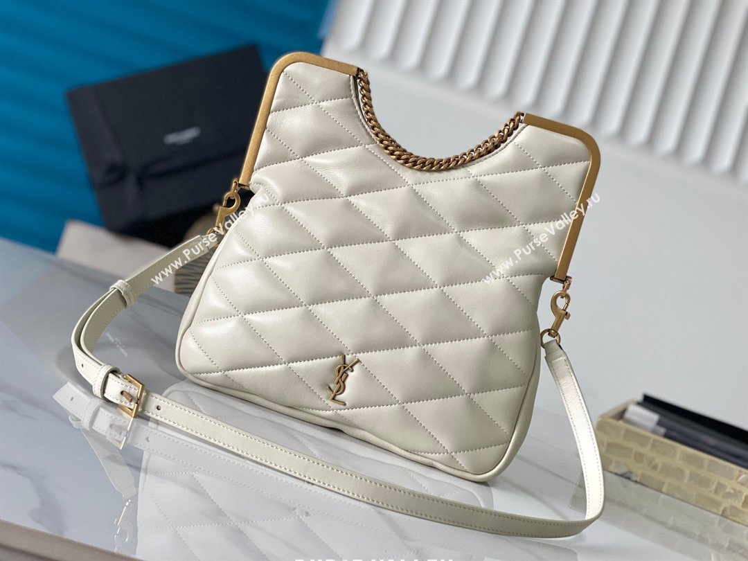 Saint Laurent 87 in Quilted Lambskin 754001 White 2023 (MHUI-23122921)