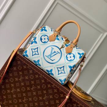 Louis Vuitton Speedy Bandouliere 25 in Monogram Tiles Canvas M11264 Lagoon Blue 2024 (K-24061203)