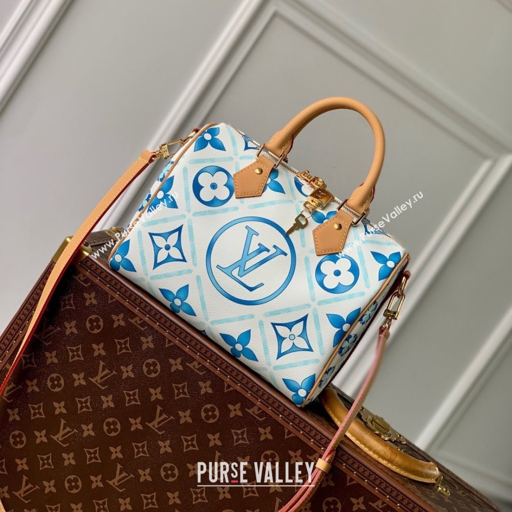 Louis Vuitton Speedy Bandouliere 25 in Monogram Tiles Canvas M11264 Lagoon Blue 2024 (K-24061203)