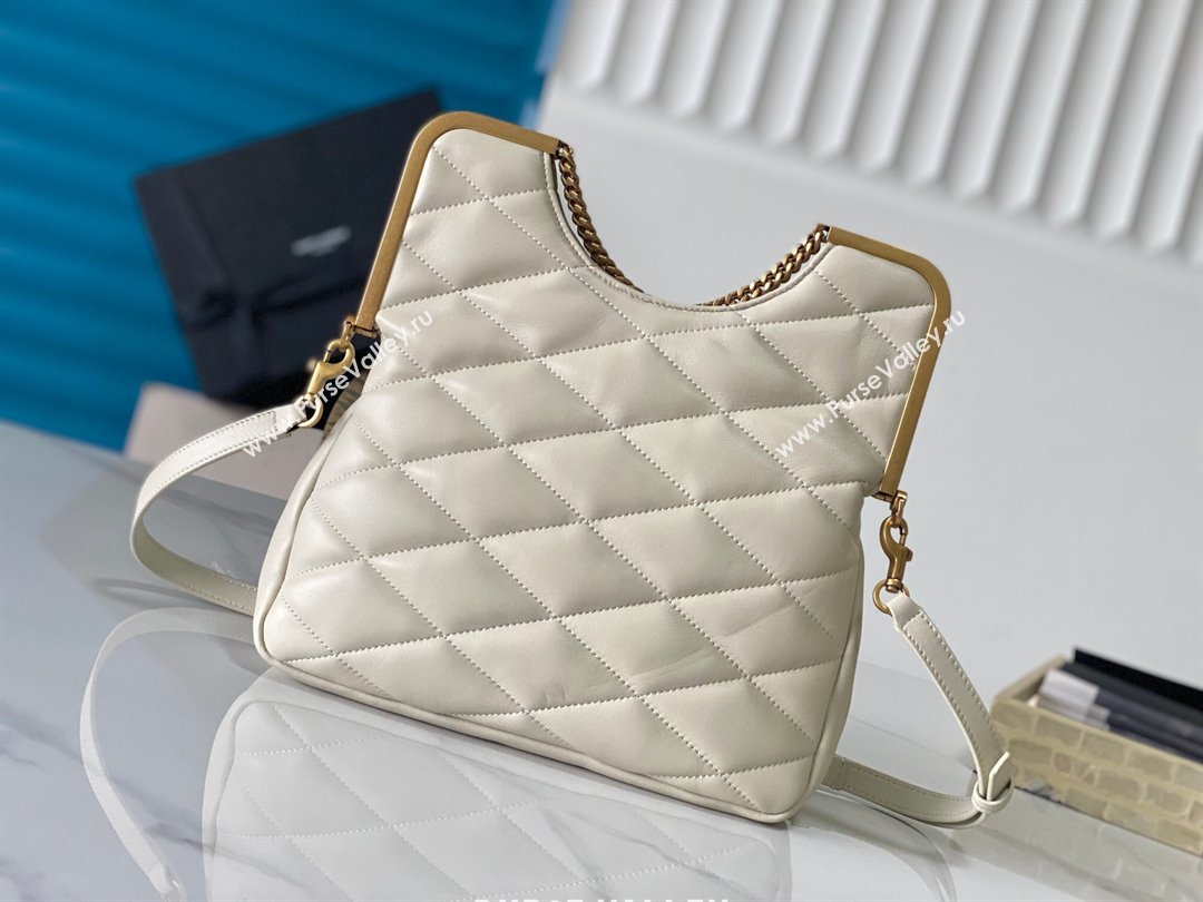 Saint Laurent 87 in Quilted Lambskin 754001 White 2023 (MHUI-23122921)