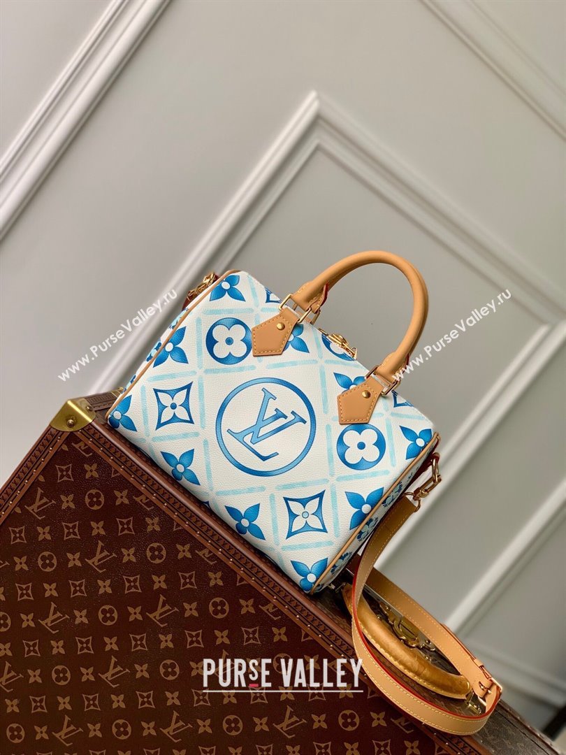 Louis Vuitton Speedy Bandouliere 25 in Monogram Tiles Canvas M11264 Lagoon Blue 2024 (K-24061203)