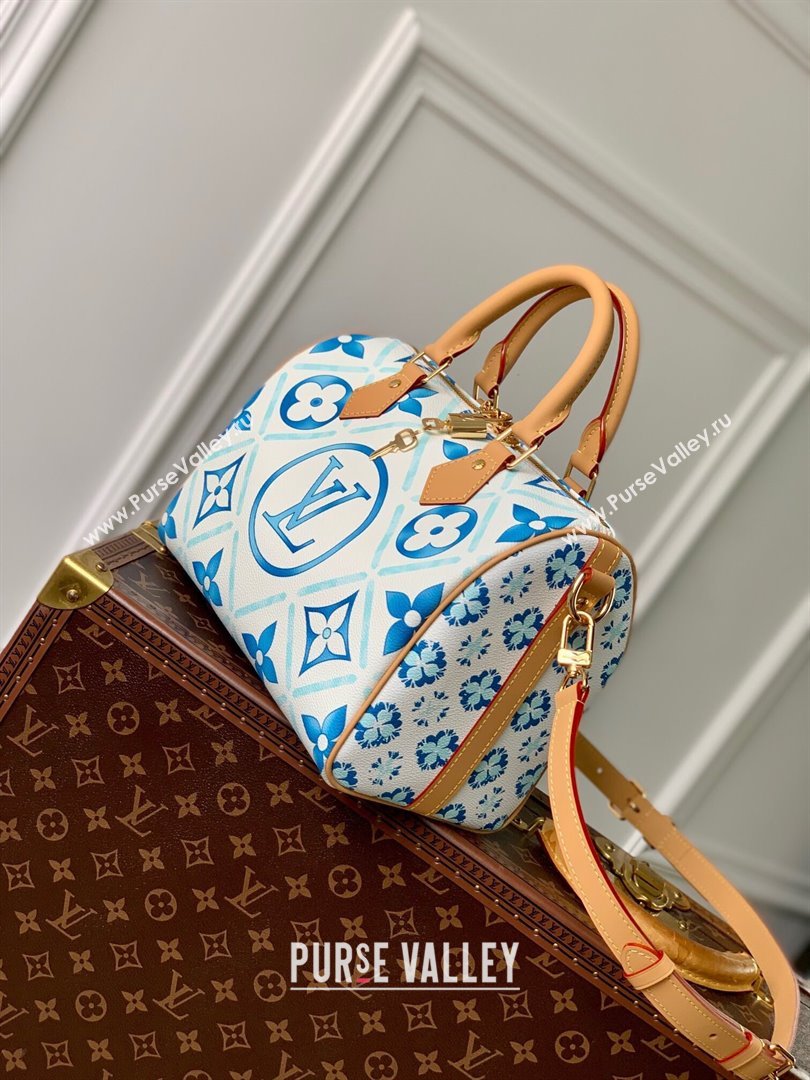 Louis Vuitton Speedy Bandouliere 25 in Monogram Tiles Canvas M11264 Lagoon Blue 2024 (K-24061203)