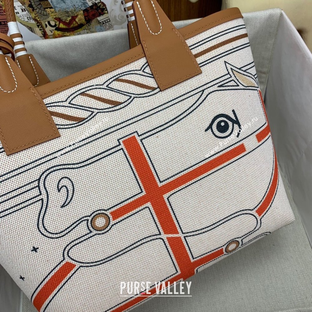 Hermes Steeple 25 Bag in Plume canvas and Swift Calfskin H73001 2024(Top Quality) (XYA-24073013)