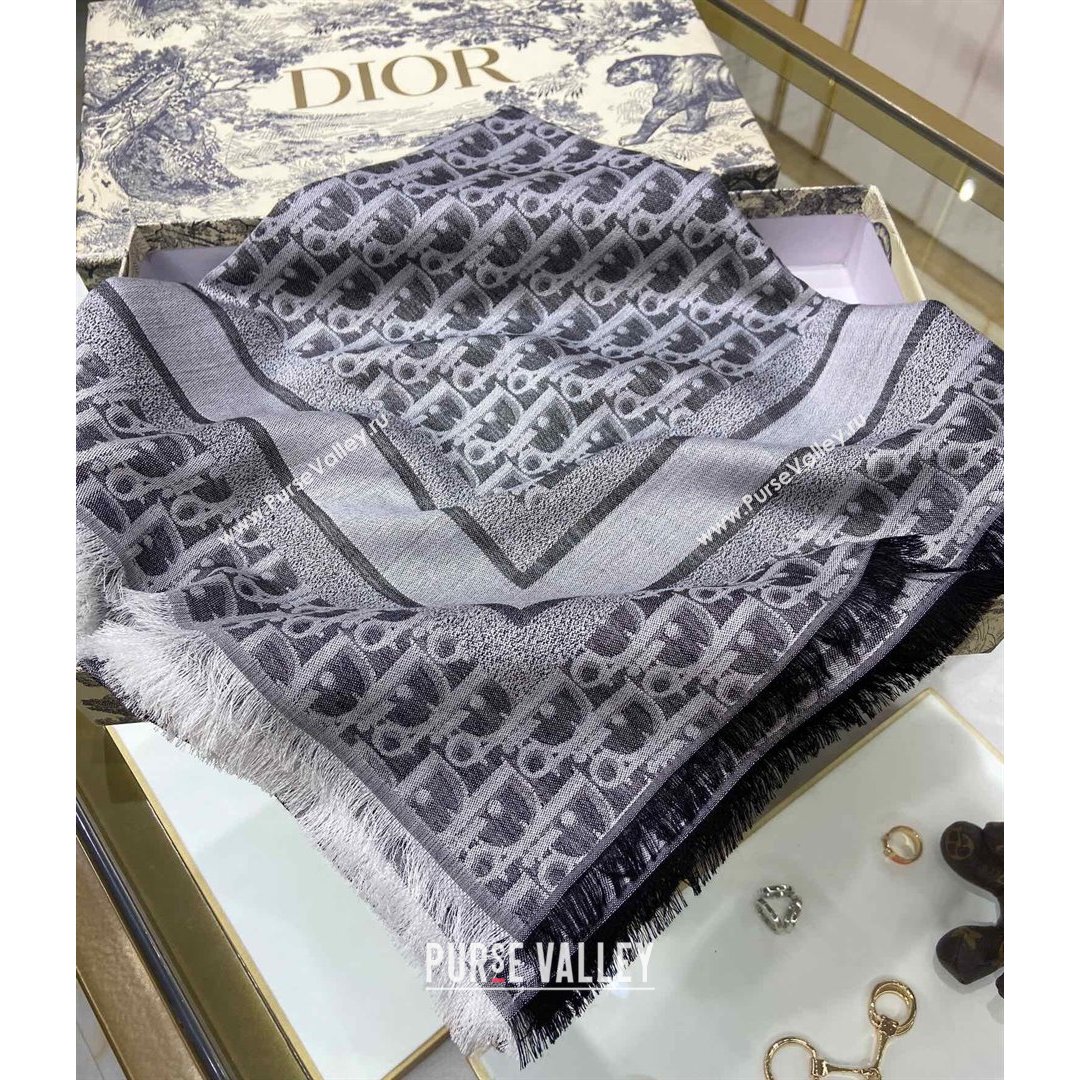 Dior Oblique Denim Shawl Scarf DS801 Grey 2021 (A-210908051)