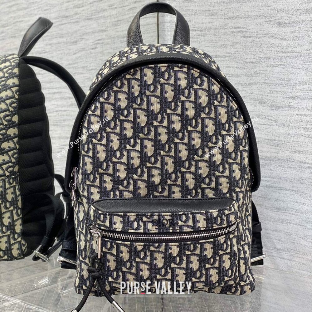 Dior Small Rider Backpack in Beige and Black Dior Oblique Jacquard 2024 (XXG-24110804)