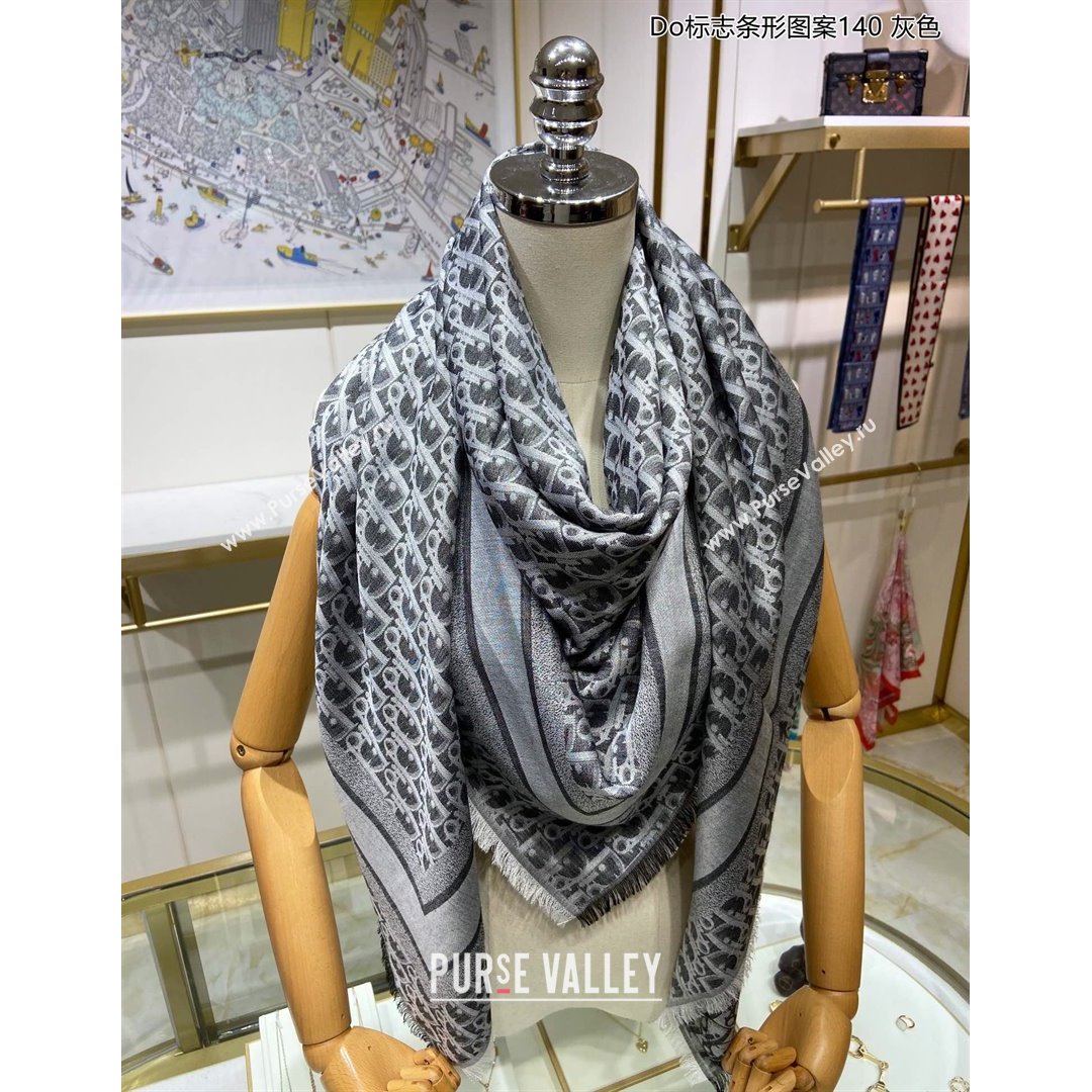 Dior Oblique Denim Shawl Scarf DS801 Grey 2021 (A-210908051)