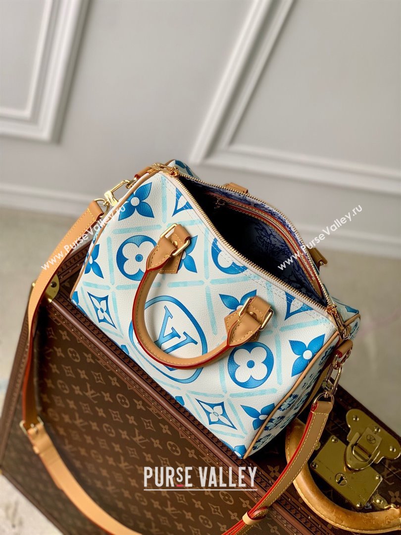 Louis Vuitton Speedy Bandouliere 25 in Monogram Tiles Canvas M11264 Lagoon Blue 2024 (K-24061203)