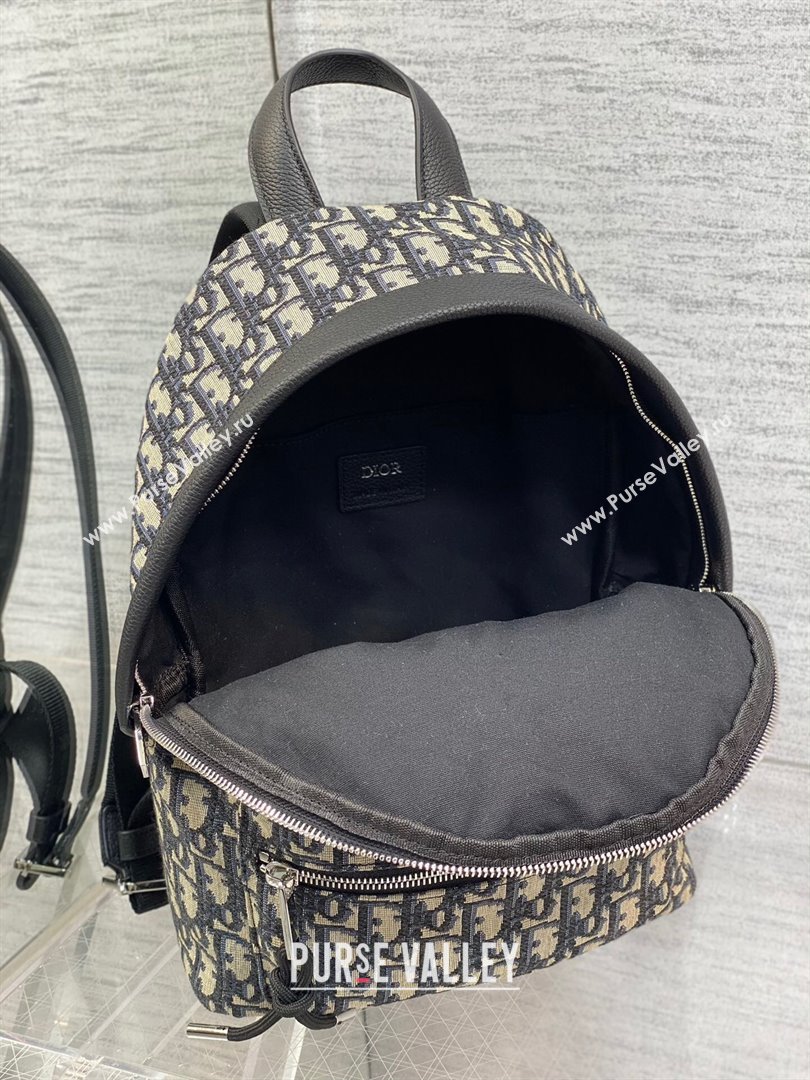 Dior Small Rider Backpack in Beige and Black Dior Oblique Jacquard 2024 (XXG-24110804)