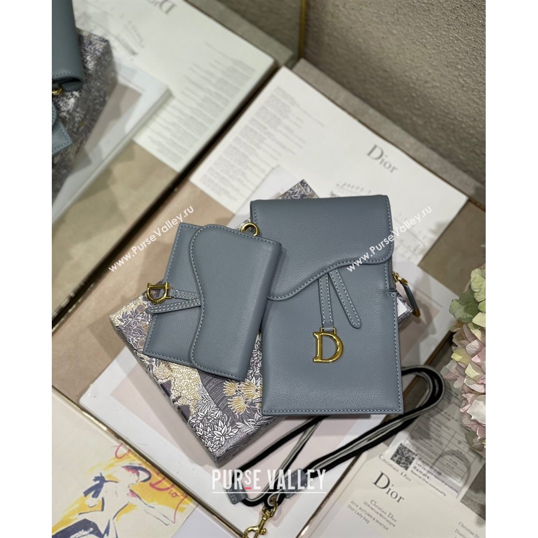 Dior Saddle Multifunctional Pouch Cloud Blue 2021 (BINF-21090831)