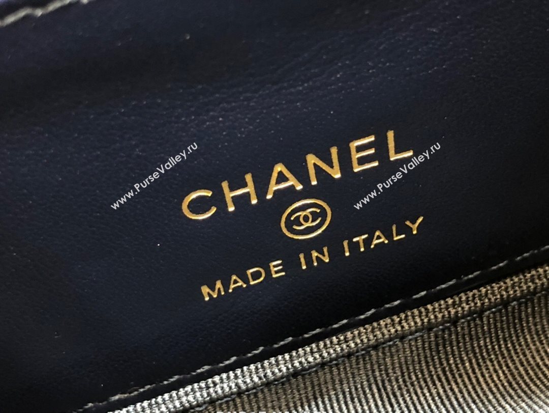 Chanel Grained Calfskin Mini Pouch with Charm A70119 Navy Blue CP01 2021  (JY-21031728)