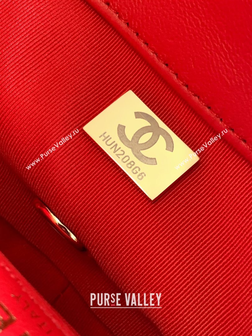 Chanel Tweed Westminsten Large Flap Bag Red 2023 (YEZI-23111626)