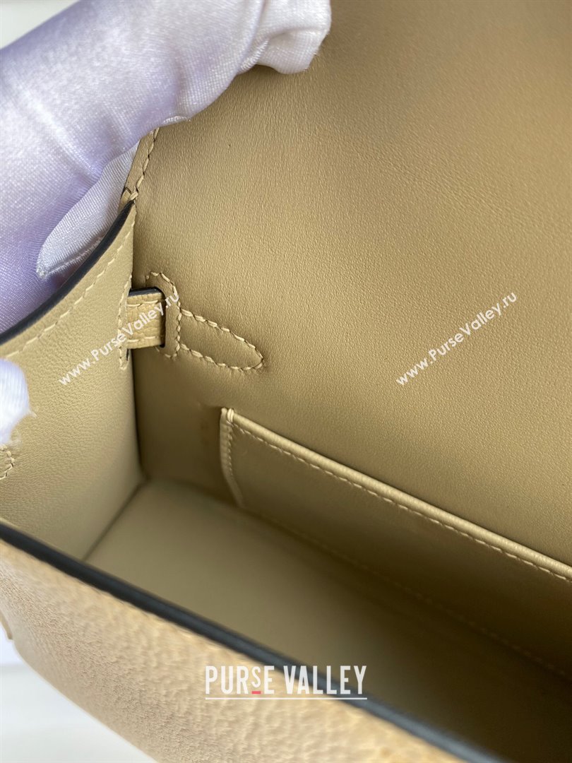 Hermes Mini Kelly II Bag 19cm in Original Chevre Leather Turtledove Grey/Gold 2024 (XYA-24022906)