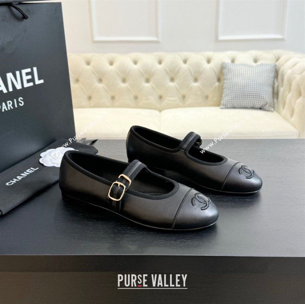 Chanel Lambskin Mary Janes G45503 Black 2024 (KL-24041718)