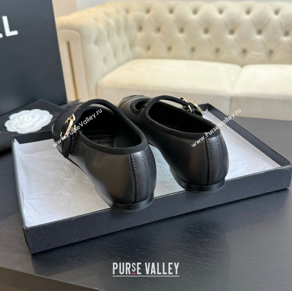 Chanel Lambskin Mary Janes G45503 Black 2024 (KL-24041718)
