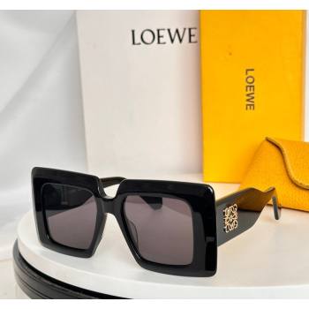 Loewe Sqaure Sunglasses with Stripes LW40090 Black/Dark Grey 2024 (A-241025076)