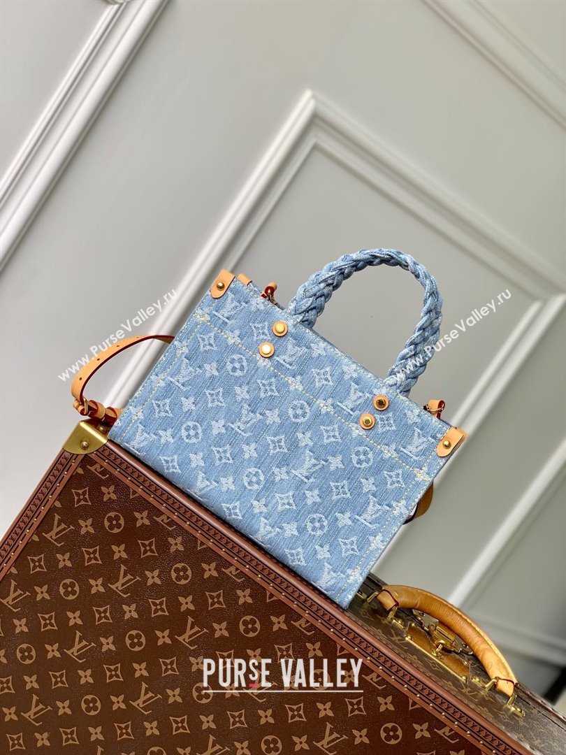 Louis Vuitton Let Go PM Tote Bag in Monogram Denim 100% GOTS-certified Cotton M24897 Blue 2024 (K-24061206)