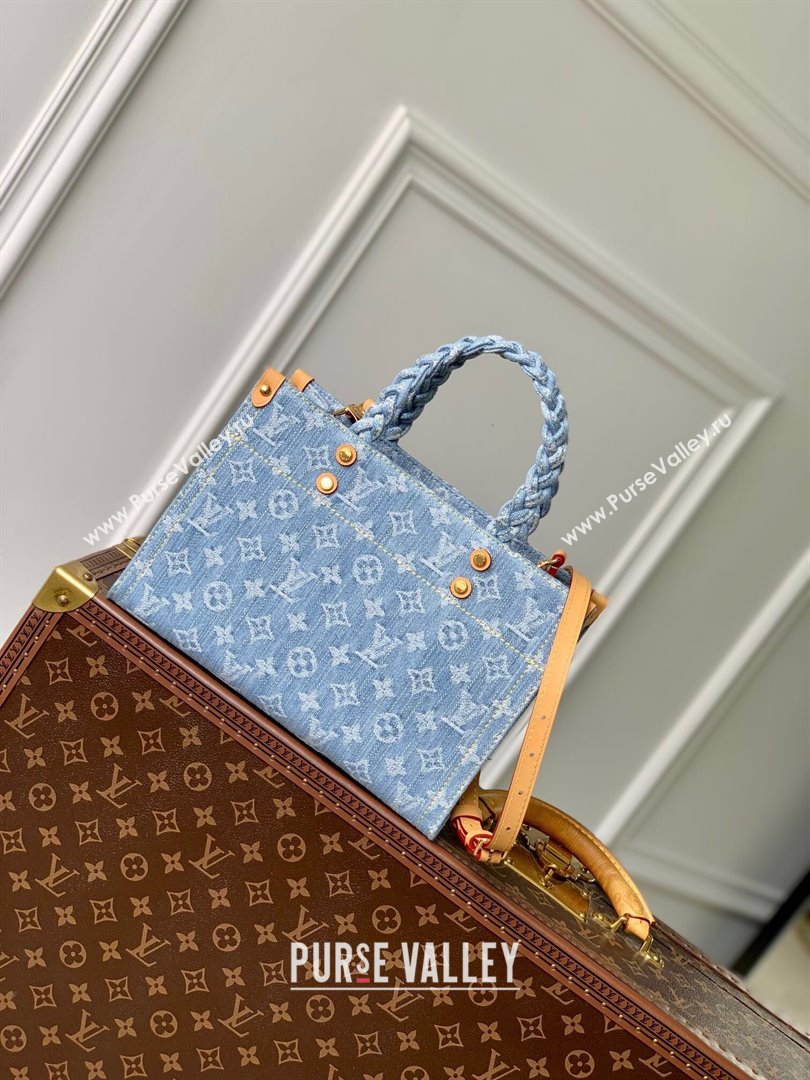 Louis Vuitton Let Go PM Tote Bag in Monogram Denim 100% GOTS-certified Cotton M24897 Blue 2024 (K-24061206)