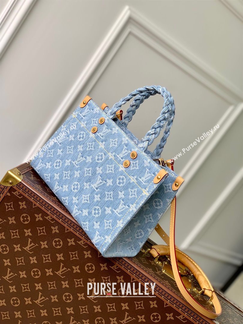 Louis Vuitton Let Go PM Tote Bag in Monogram Denim 100% GOTS-certified Cotton M24897 Blue 2024 (K-24061206)