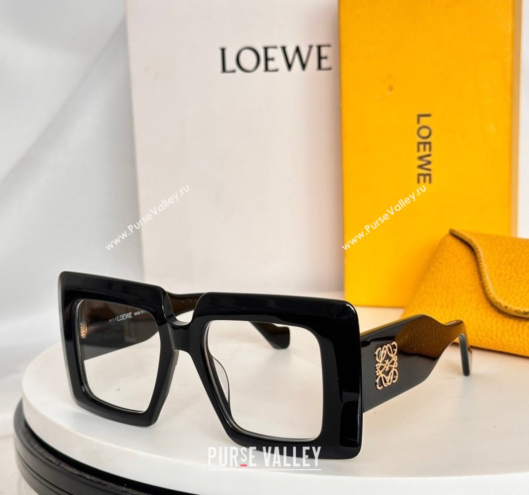 Loewe Sqaure Sunglasses with Stripes LW40090 Black/Clear 2024 (A-241025079)