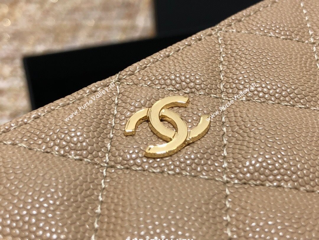 Chanel Grained Calfskin Mini Pouch with Charm A70119 Beige CP04 2021  (JY-21031731)