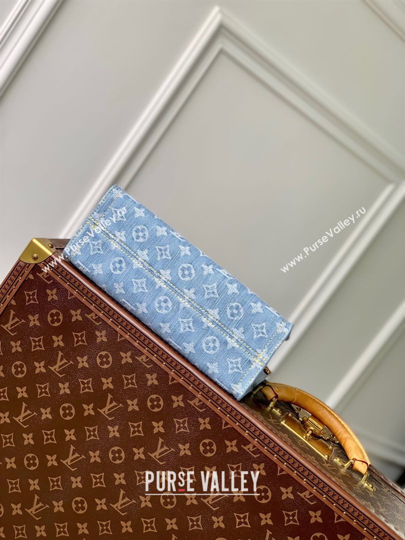 Louis Vuitton Let Go PM Tote Bag in Monogram Denim 100% GOTS-certified Cotton M24897 Blue 2024 (K-24061206)