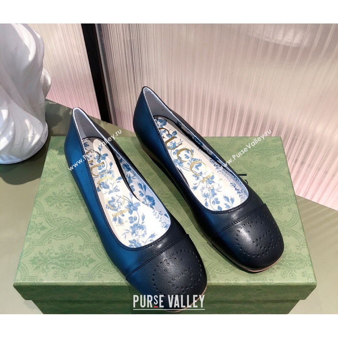 Gucci Leather Ballet Flat with Interlocking G Black 2021 (KL-21081637)