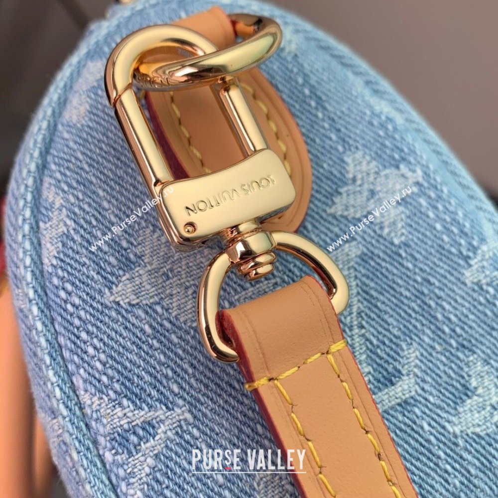 Louis Vuitton Nano Speedy Bag in Monogram Denim 100% GOTS-certified Cotton M11212 Blue 2024 (K-24061207)