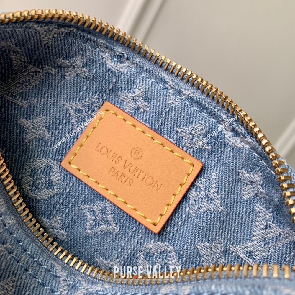 Louis Vuitton Nano Speedy Bag in Monogram Denim 100% GOTS-certified Cotton M11212 Blue 2024 (K-24061207)