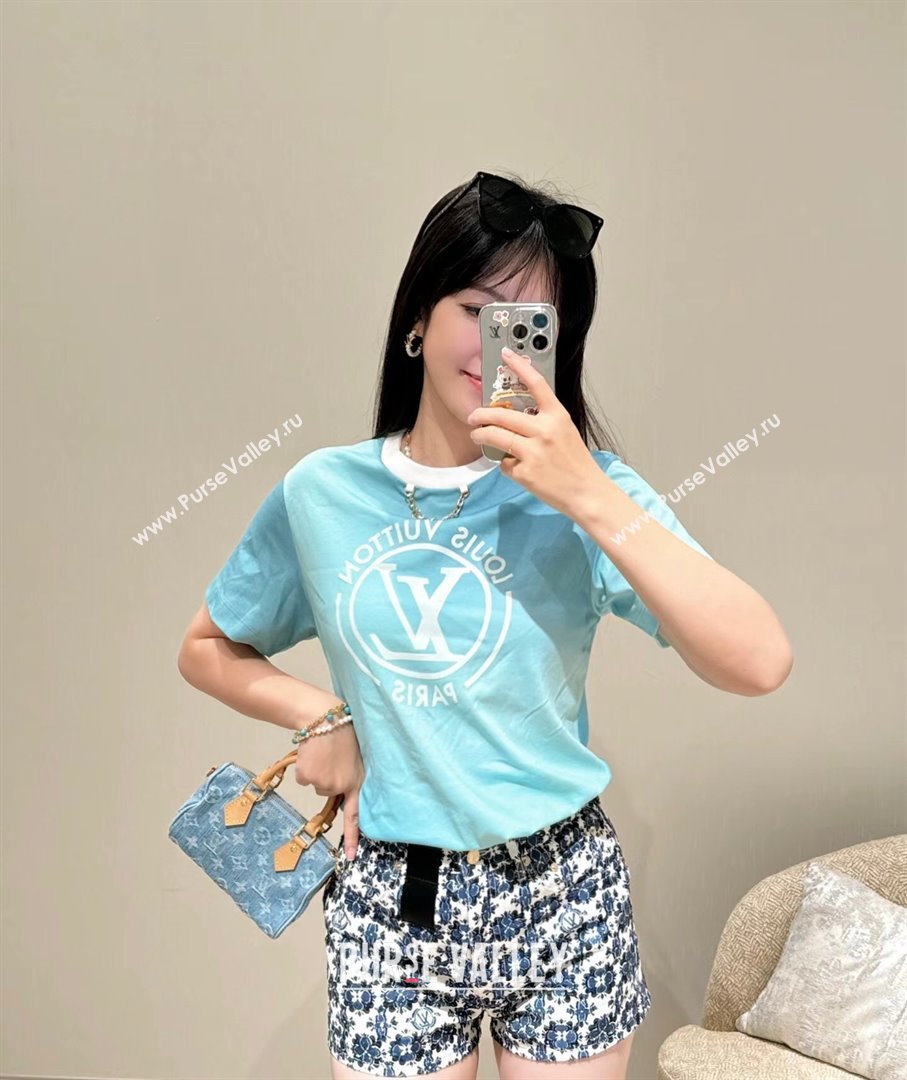 Louis Vuitton Nano Speedy Bag in Monogram Denim 100% GOTS-certified Cotton M11212 Blue 2024 (K-24061207)