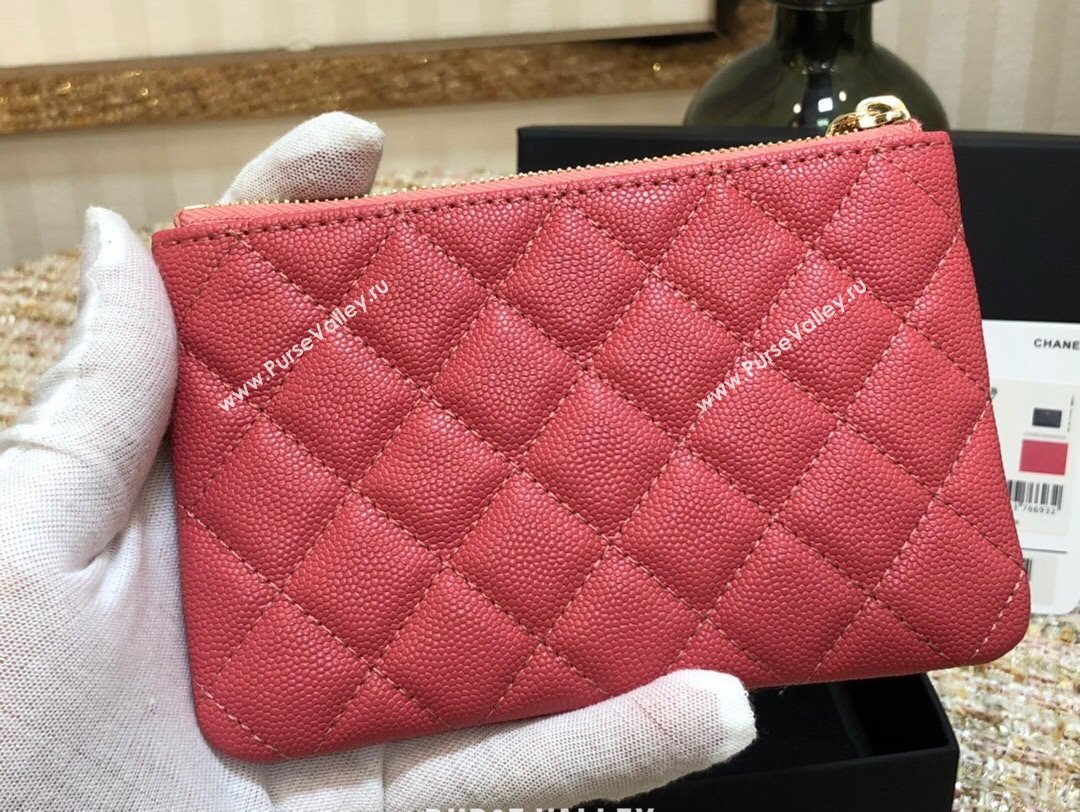 Chanel Grained Calfskin Mini Pouch with Charm A70119 Pink CP06 2021  (JY-21031733)