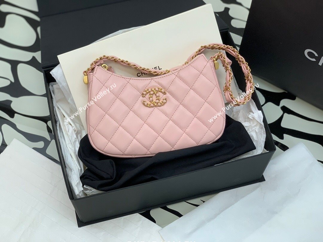 Chanel Aged Calfskin Small Hobo Bag AS3647 Pink 2023 (YEZI-23111612)