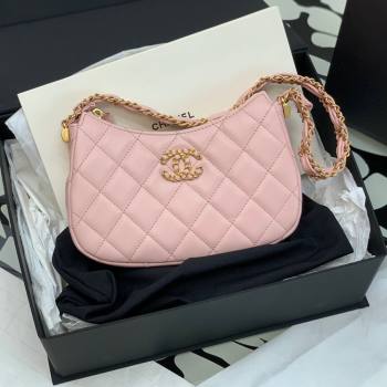 Chanel Aged Calfskin Small Hobo Bag AS3647 Pink 2023 (YEZI-23111612)