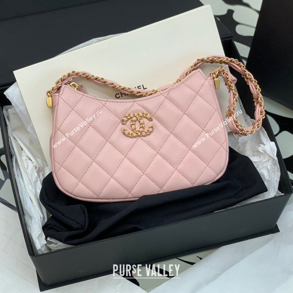 Chanel Aged Calfskin Small Hobo Bag AS3647 Pink 2023 (YEZI-23111612)