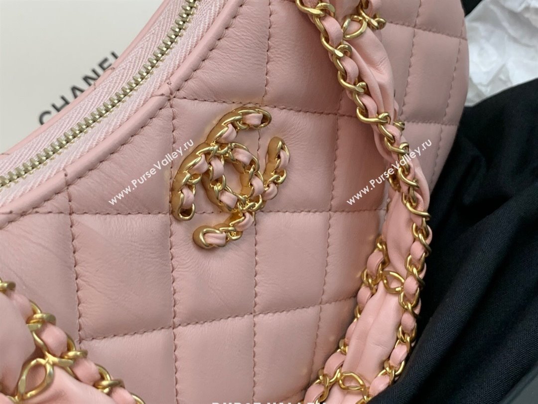 Chanel Aged Calfskin Small Hobo Bag AS3647 Pink 2023 (YEZI-23111612)