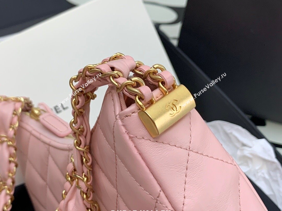 Chanel Aged Calfskin Small Hobo Bag AS3647 Pink 2023 (YEZI-23111612)