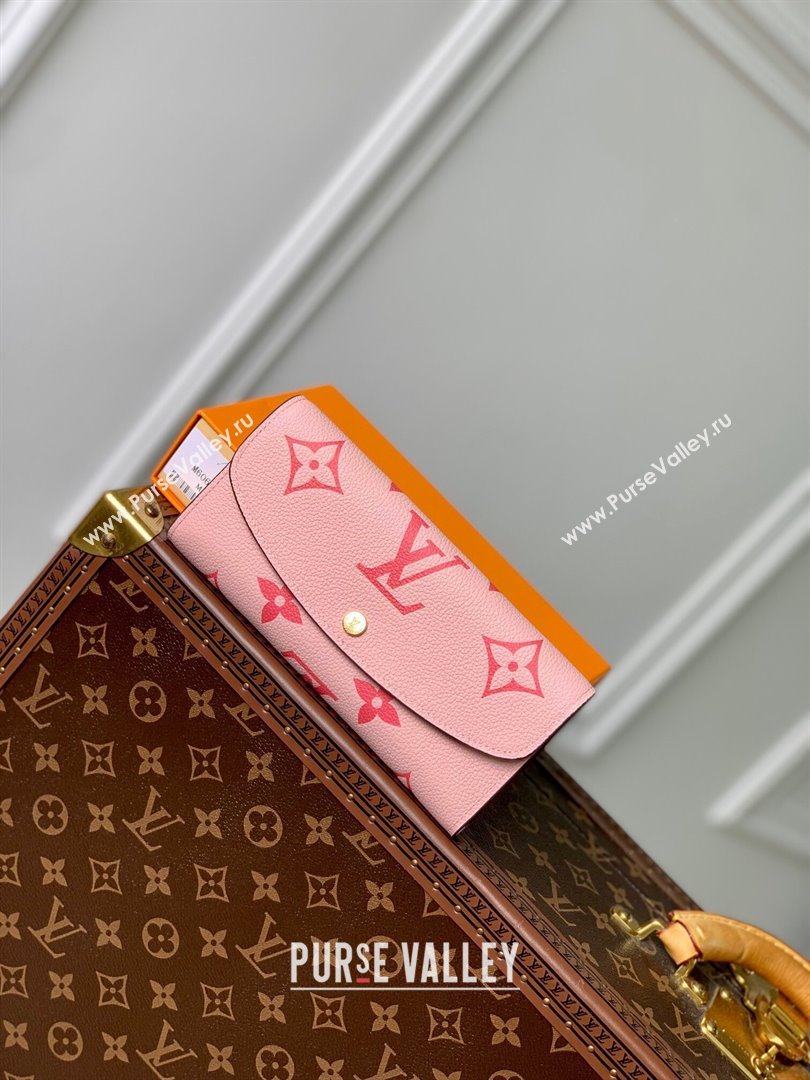 Louis Vuitton Emilie Wallet in Monogram Empreinte Leather M60699 Pink 2024 (K-24061209)