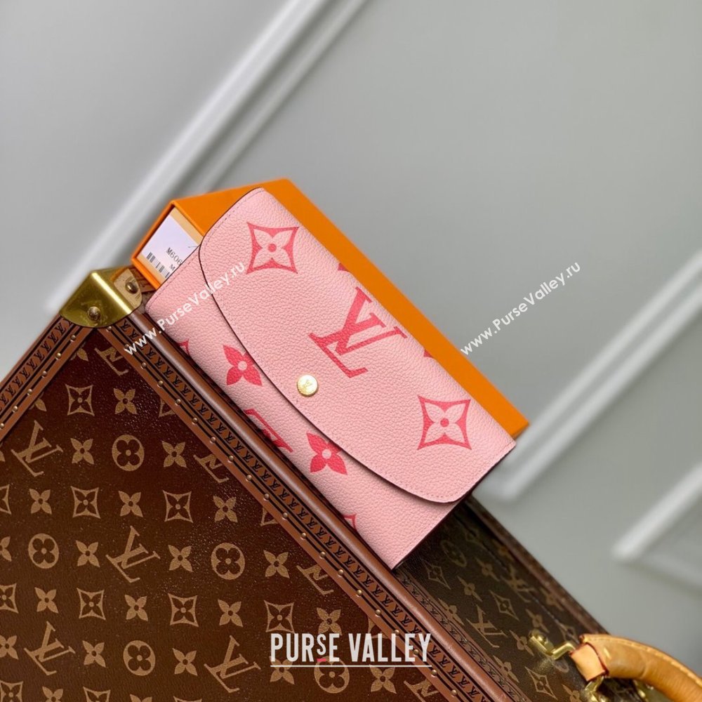 Louis Vuitton Emilie Wallet in Monogram Empreinte Leather M60699 Pink 2024 (K-24061209)