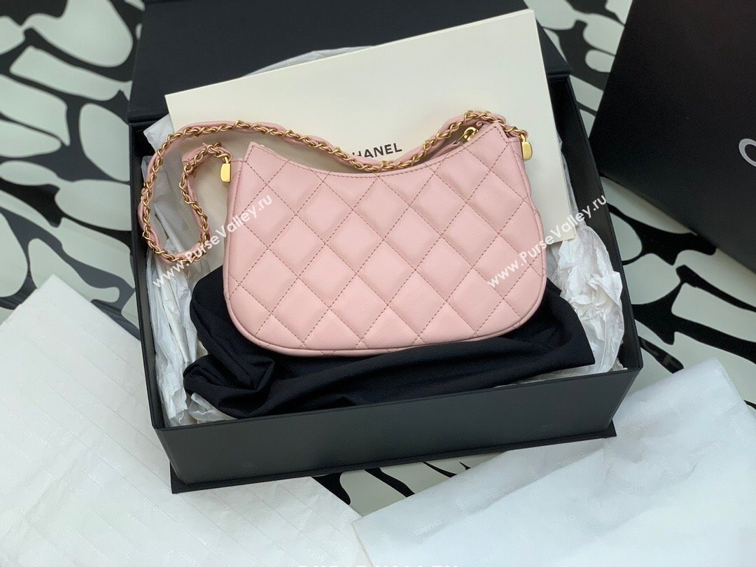 Chanel Aged Calfskin Small Hobo Bag AS3647 Pink 2023 (YEZI-23111612)