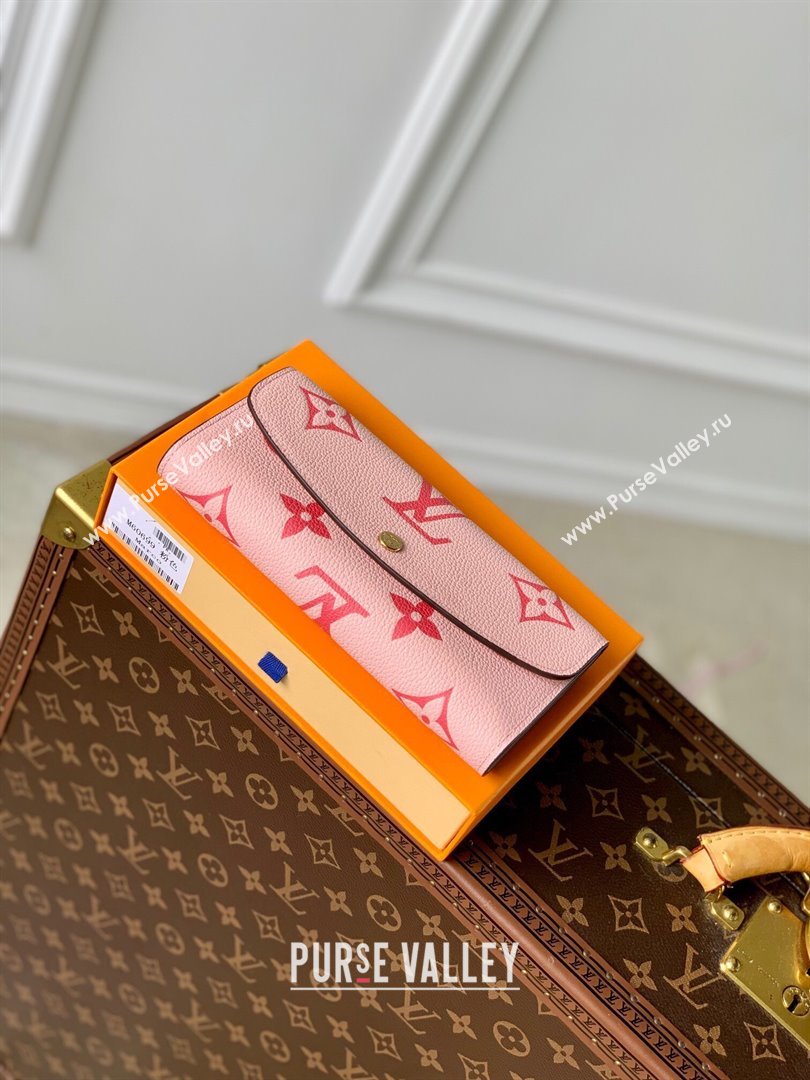 Louis Vuitton Emilie Wallet in Monogram Empreinte Leather M60699 Pink 2024 (K-24061209)